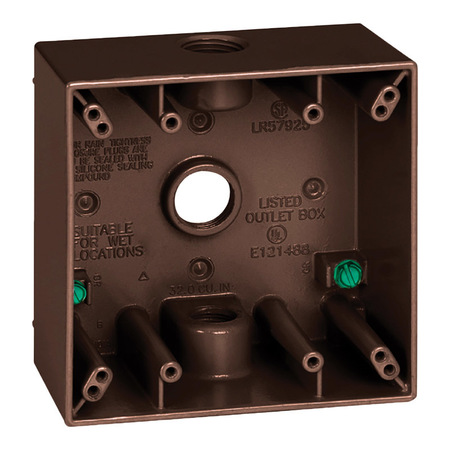 SIGMA ELECTRIC Outlet Box 2G Brnz 14350BR